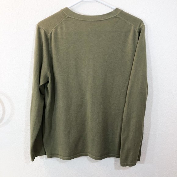 🏖J Jill Green Cardigan Sz L - Picture 3 of 4